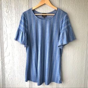 ❗️Sale❗️W5 blue with White Striped Dot Top